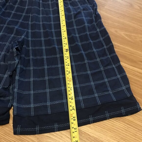 JOCKEY Sleep Lounge Shorts Men Med Rest Well Moisture Wicking Navy Plaid Pockets - Picture 10 of 10